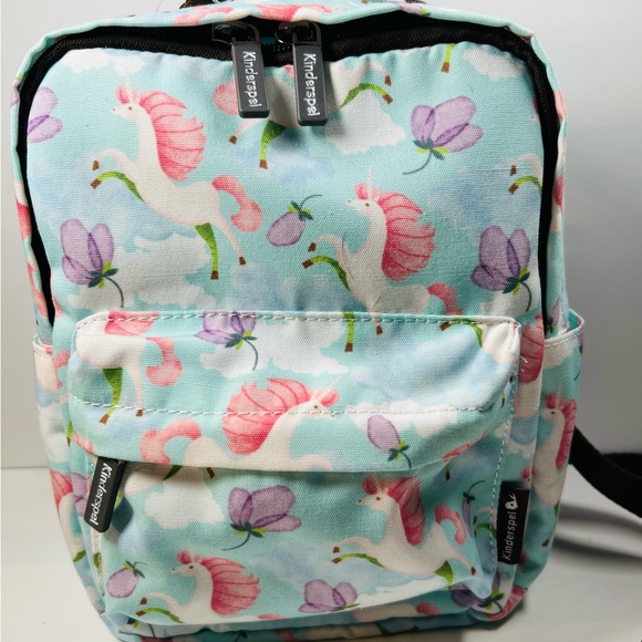 Kinderspel All Over Print Unicorns Light Blue Mini Backpack W/Child Control Str
